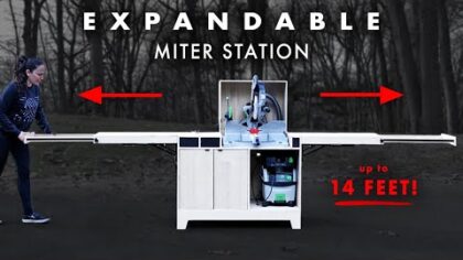 Compact & EXPANDABLE Miter Saw Stand for Small Workshops — YouTube video thumbnail