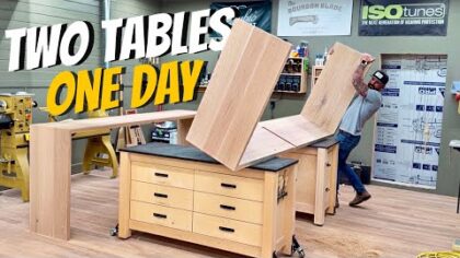 Easy One Day Build || Custom White Oak Bar Tables — YouTube video thumbnail