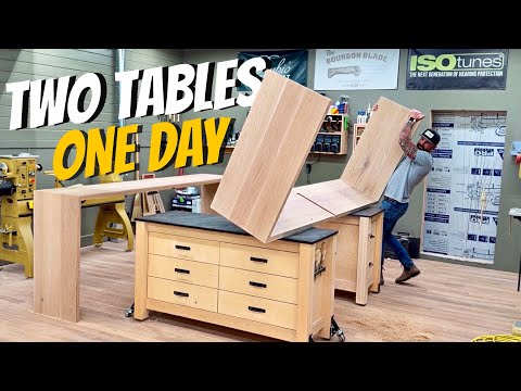 Easy One Day Build || Custom White Oak Bar Tables — YouTube video thumbnail