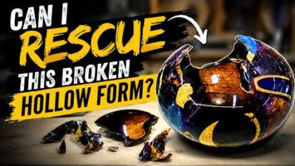 Woodturning – Restoring a Broken Hollow Form: Salvage Mission! — YouTube video thumbnail