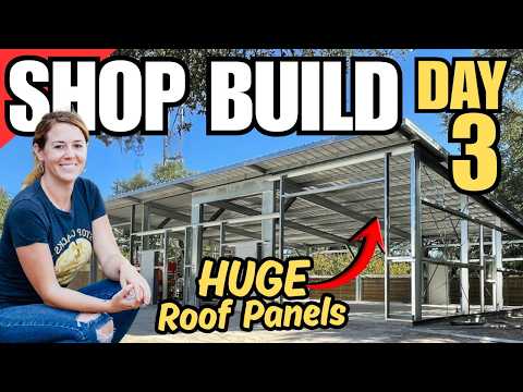 Prefab Shop – Handling 44-ft. Roof Panels without a Crane — YouTube video thumbnail