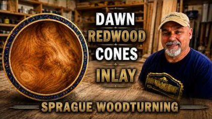 Woodturning – Dawn Redwood Cones in Maple Crotch Bowl Tutorial — YouTube video thumbnail