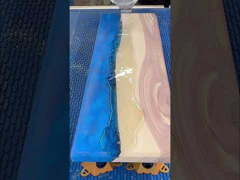 Pouring Crystal Clear Resin Flood Coat on Colorful Wood Art! #shorts — YouTube video thumbnail