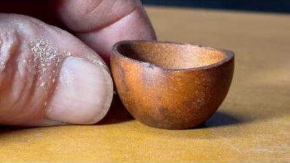 Richard Raffan turns an avocado stone into two bowls. — YouTube video thumbnail