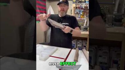Woodworking Hack: Achieving the Perfect River Epoxy Pour! #shorts — YouTube video thumbnail