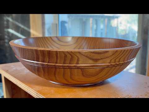 Richard Raffan completes a distorted twice-turned elm bowl — YouTube video thumbnail