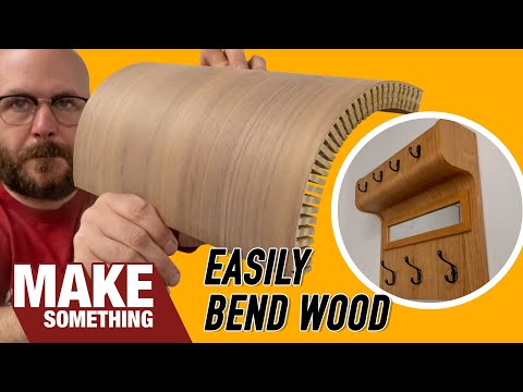 How to Quickly Kerf Bend Plywood and Solid Wood | Woodworking Coat Rack Project — Make Something