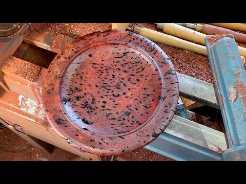 Richard Raffan turns hard dry jarrah burl — YouTube video thumbnail